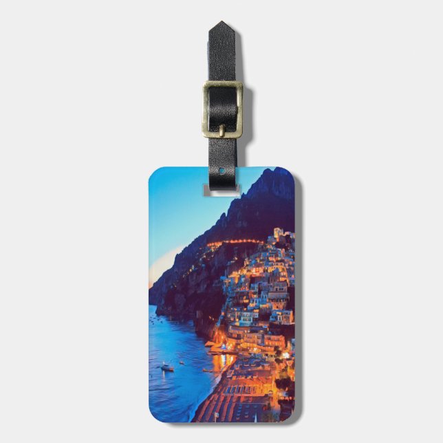 ldp POSITANO Amalfi Küste - Sonnenuntergang durch  Gepäckanhänger (Vorderseite vertikal)