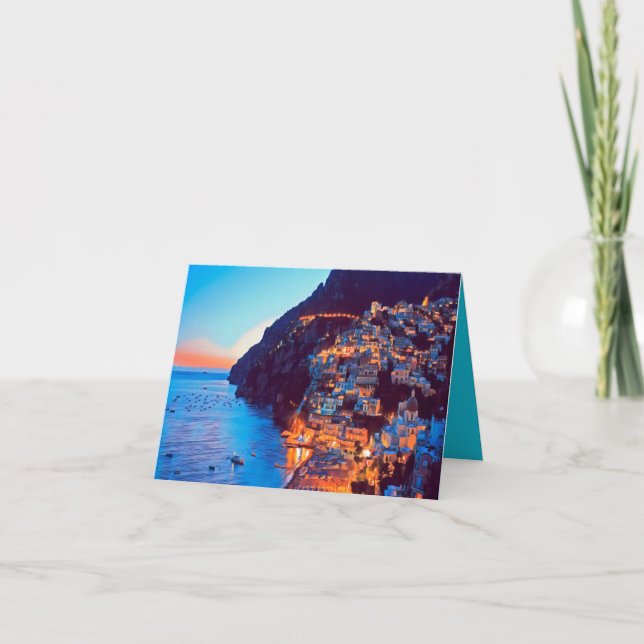 ldp POSITANO Amalfi Küste - Sonnenuntergang durch  Karte (Vorderseite)