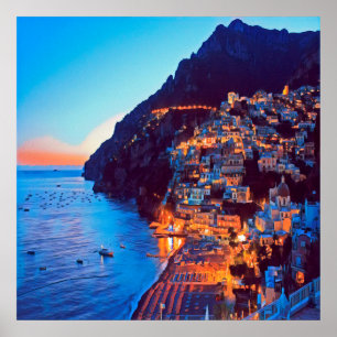 ldp POSITANO Amalfi Küste - Sonnenuntergang durch  Poster