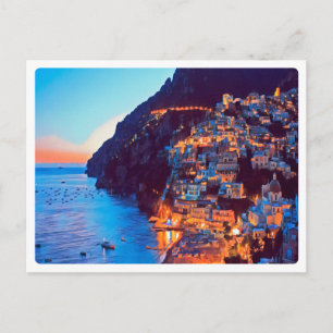 ldp POSITANO Amalfi Küste - Sonnenuntergang durch  Postkarte