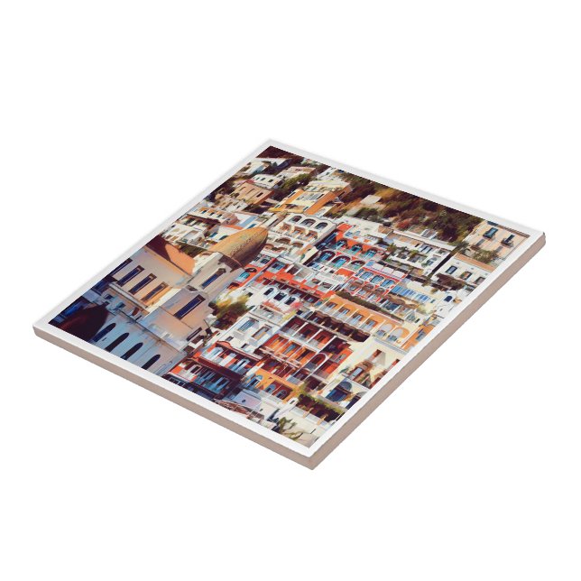 ldp POSITANO - Stadt - Kirche Santa Maria Assunta  Fliese (Seite)