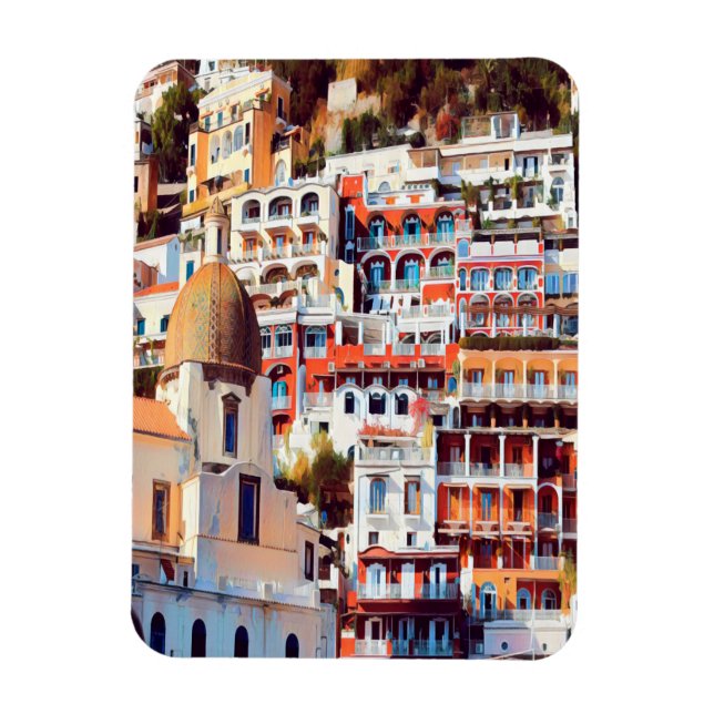 ldp POSITANO - Stadt - Kirche Santa Maria Assunta  Magnet (Vertikal)