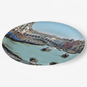 ldp RIALTO BRIDGE - Venedig - Kanal Grande Pappteller