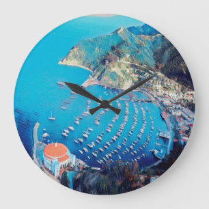 ldp SANTA CATALINA Island - Kalifornien - Hafen Große Wanduhr