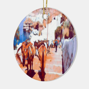 ldp SANTORINI - Donkey trail - Fira - Keramik Ornament