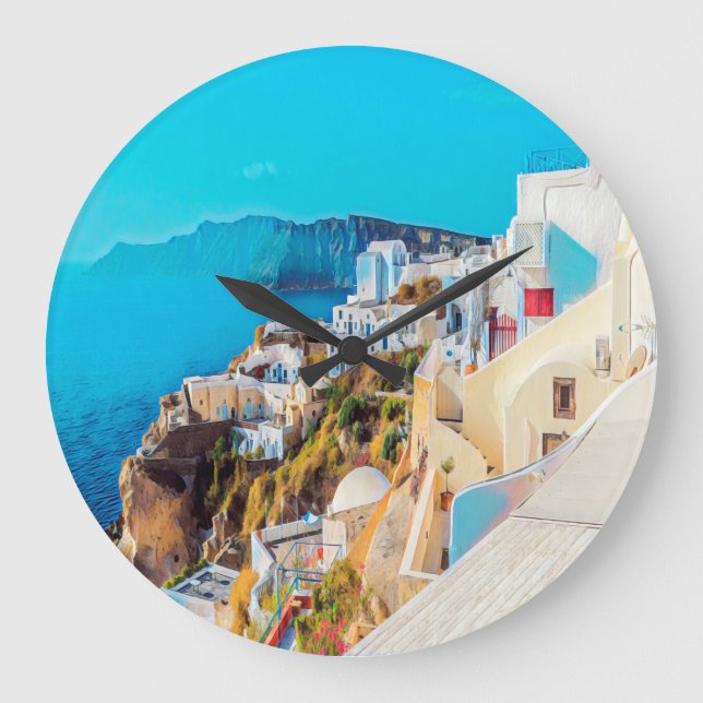 ldp SANTORINI - Panorama - Große Wanduhr (Vorderseite)