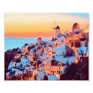 ldp SANTORINI - Panorama - nach Nacht - Fotodruck