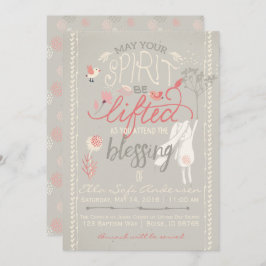 LDS BABY SESSING INVITATION | Floral Girl Bunny Einladung