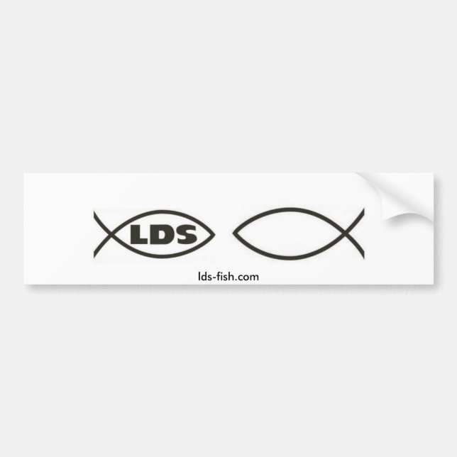 lds fischen Logo, leeren Fisch des Rechtes, Autoaufkleber (Vorne)