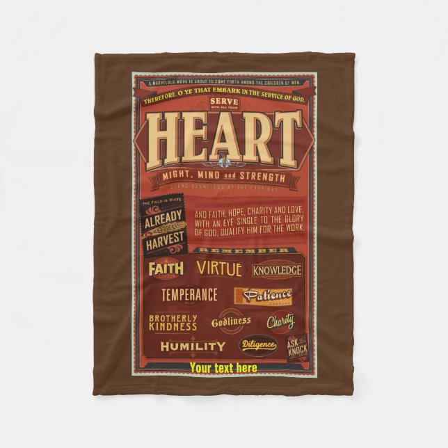 LDS Fleecedecke. D&C 4" O YE, die sich einschiffen Fleecedecke (Vorderseite)