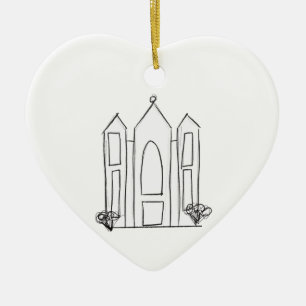 LDS Salt Lake City Tempel einfacher moderner Mormo Keramik Ornament