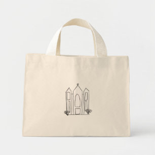 LDS Salt Lake City Tempel einfacher moderner Mormo Mini Stoffbeutel
