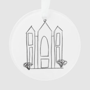 LDS Salt Lake City Tempel einfacher moderner Mormo Ornament