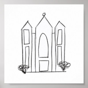 LDS Salt Lake City Tempel einfacher moderner Mormo Poster