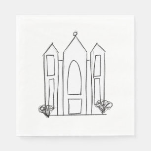 LDS Salt Lake City Tempel einfacher moderner Mormo Serviette