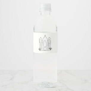 LDS Salt Lake City Tempel einfacher moderner Mormo Wasserflaschenetikett