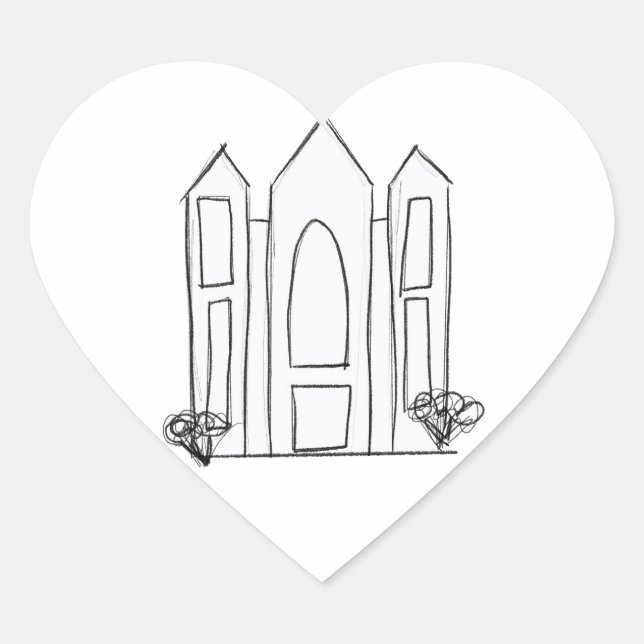 LDS Salt Lake City Tempel Herz-Aufkleber (Vorderseite)