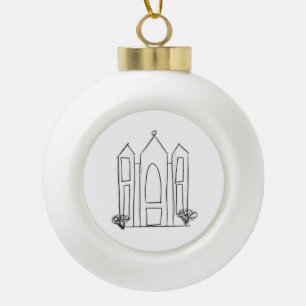 LDS Salt Lake City Tempel Keramik Kugel-Ornament