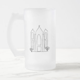 LDS Salt Lake City Tempel Mattglas Bierglas