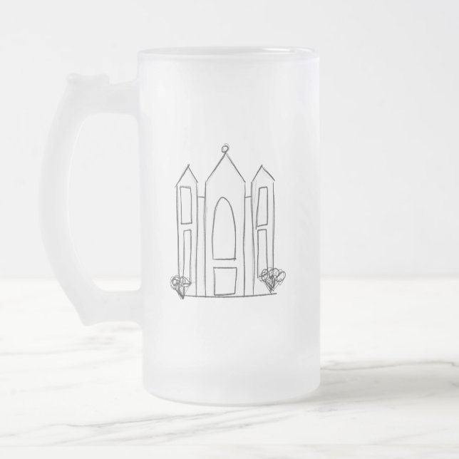 LDS Salt Lake City Tempel Mattglas Bierglas (Links)