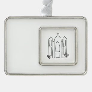 LDS Salt Lake City Tempel Rahmen-Ornament Silber