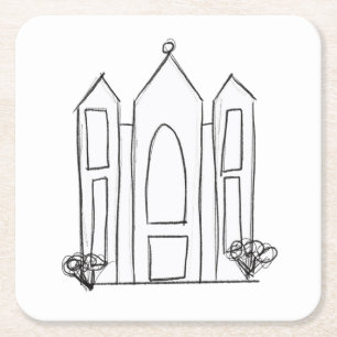 LDS Salt Lake City Tempel Rechteckiger Pappuntersetzer