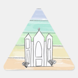LDS Salt Lake City Tempel Regenbogen Sonnenunterga Dreieckiger Aufkleber
