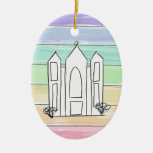 LDS Salt Lake City Tempel Regenbogen Sonnenunterga Keramik Ornament