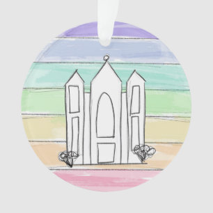 LDS Salt Lake City Tempel Regenbogen Sonnenunterga Ornament