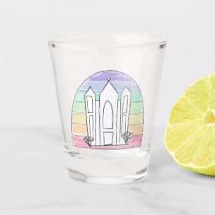 LDS Salt Lake City Tempel Regenbogen Sonnenunterga Schnapsglas