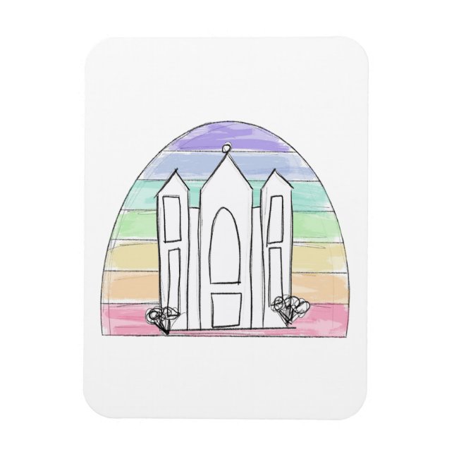 LDS Salt Lake City Tempel Regenbogenmormon Magnet (Vertikal)