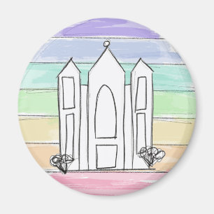 LDS Salt Lake City Tempel Regenbogenmormon Magnet