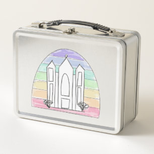LDS Salt Lake City Tempel Regenbogenmormon Metall Brotdose