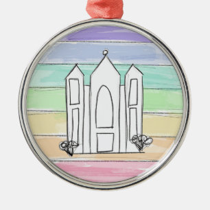 LDS Salt Lake City Tempel Regenbogenmormon Ornament Aus Metall
