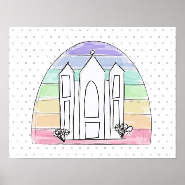 LDS Salt Lake City Tempel Regenbogenmormon Poster (Vorne)