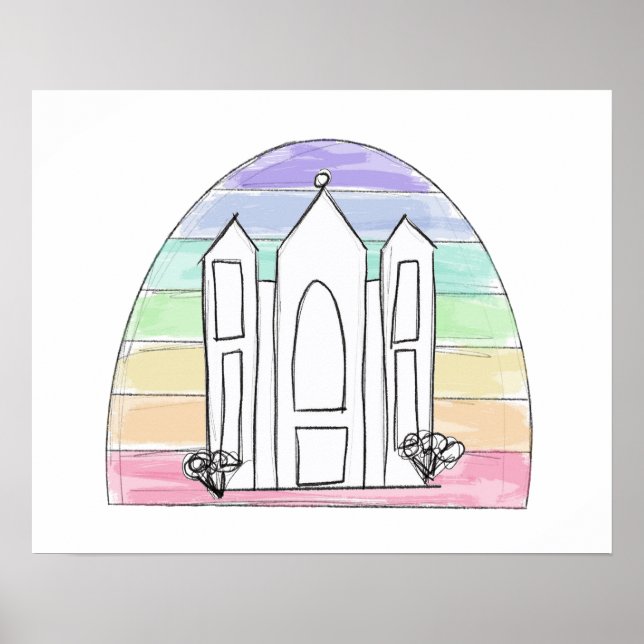 LDS Salt Lake City Tempel Regenbogenmormon Poster (Vorne)