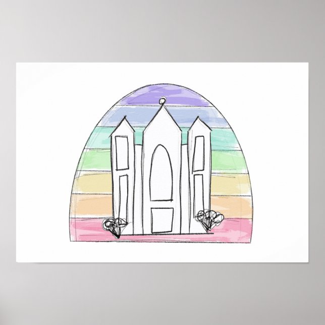 LDS Salt Lake City Tempel Regenbogenmormon Poster (Vorne)
