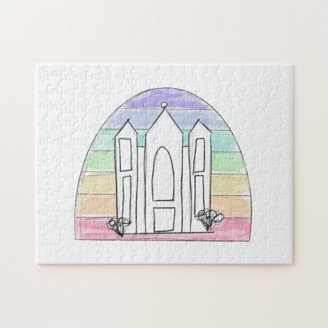 LDS Salt Lake City Tempel Regenbogenmormon Puzzle (Horizontal)
