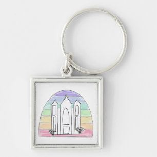 LDS Salt Lake City Tempel Regenbogenmormon Schlüsselanhänger
