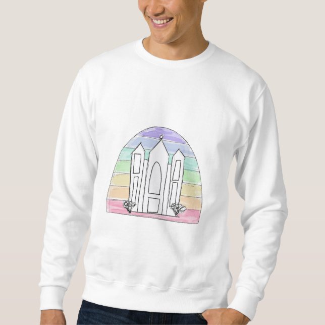 LDS Salt Lake City Tempel Regenbogenmormon Sweatshirt (Vorderseite)