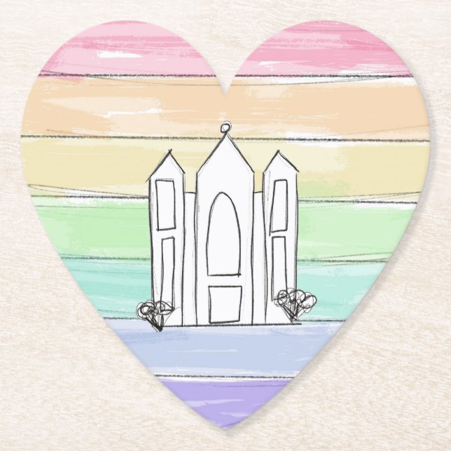 LDS Salt Lake City Tempel Regenbogenmormon Untersetzer (Vorderseite)
