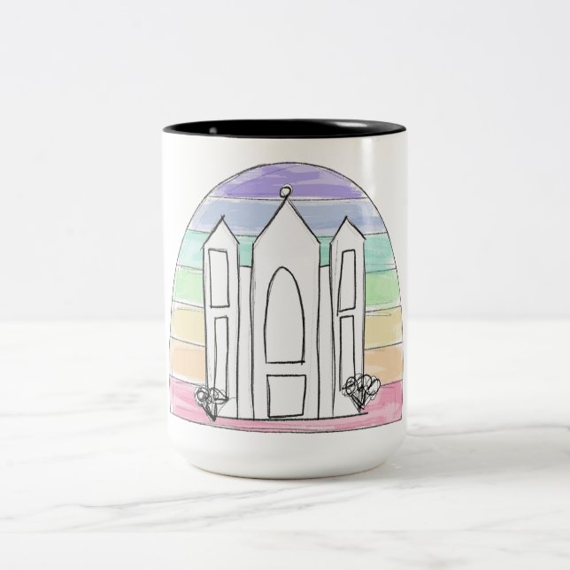 LDS Salt Lake City Tempel Regenbogenmormon Zweifarbige Tasse (Mittel)