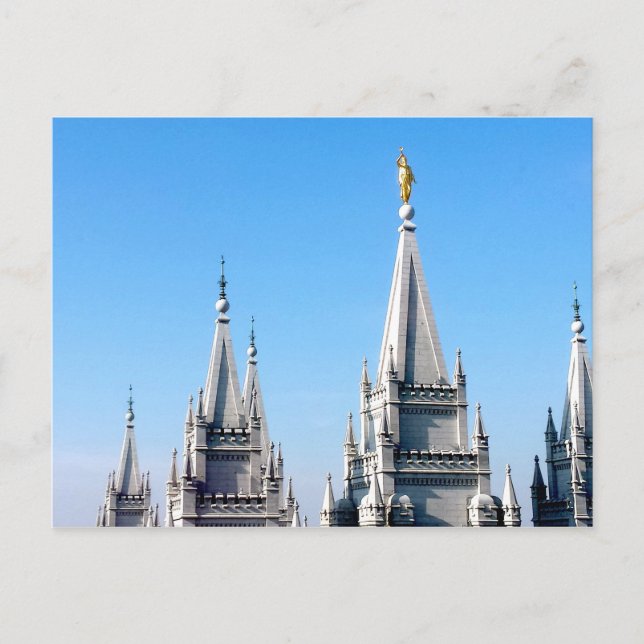 Lds salt lake city temple angel moroni postkarte (Vorderseite)