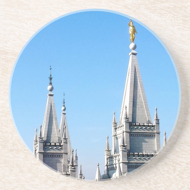 Lds salt lake city temple angel moroni sandstein untersetzer (Vorne)
