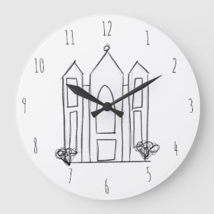 LDS Salt Lake City Temple einfache moderne Mormon Große Wanduhr