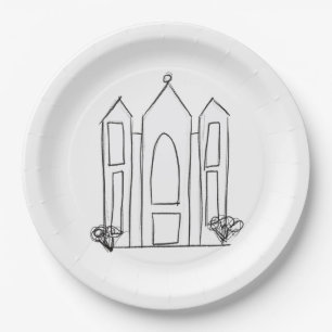 LDS Salt Lake City Temple einfache moderne Mormon Pappteller