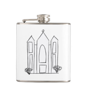 LDS Salt Lake City Temple einfaches modernes Mormo Flachmann