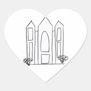 LDS Salt Lake City Temple einfaches modernes Mormo Herz-Aufkleber