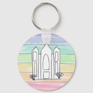 LDS Salt Lake City Temple Regenbogen Sonnenunterga Schlüsselanhänger