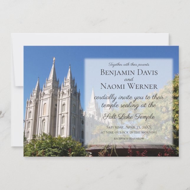 LDS Salt Lake Temple Hochzeit Einladungen (Vorderseite)